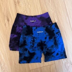 Aurola Tie-Dye Seamless Biker Shorts Set (Size Small)